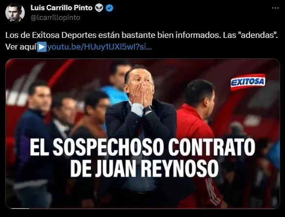Luis Carrillo Pinto expone el caso de Juan Reynoso en Perú. (Foto: Twitter).