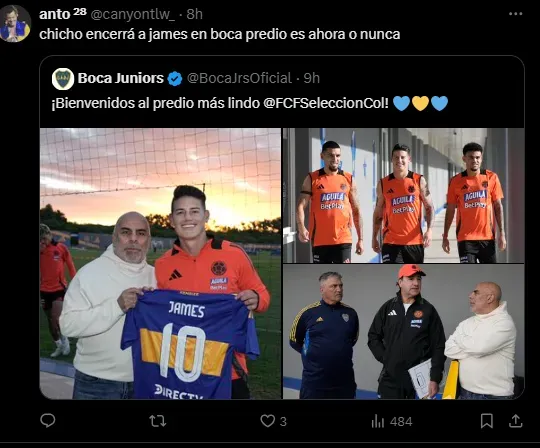 Los comentarios de los hinchas de Boca en la foto de James.