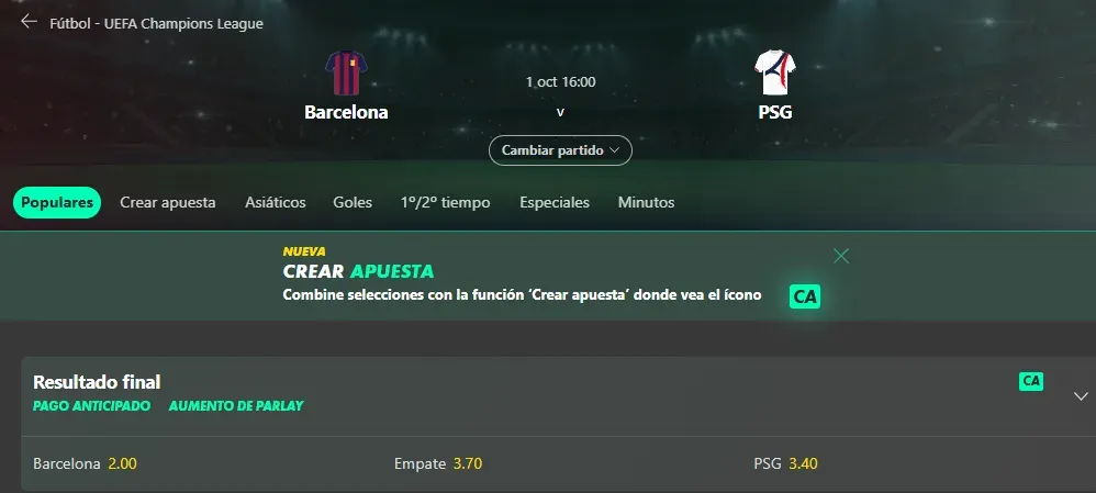 Apuestas Champions League