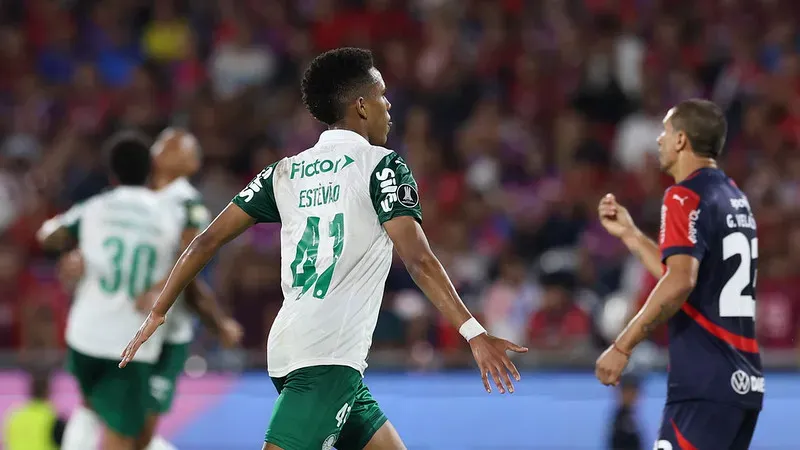 Estêvão marcou um dos gols do Palmeiras na Libertadores. Foto: Cesar Greco/Palmeiras