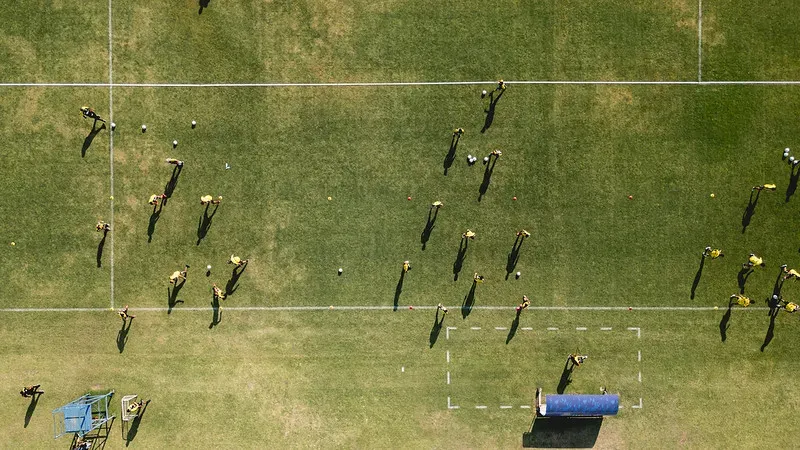 Galo em treino em Santa Cruz de la Sierra (Foto: Pedro Souza / Atlético)