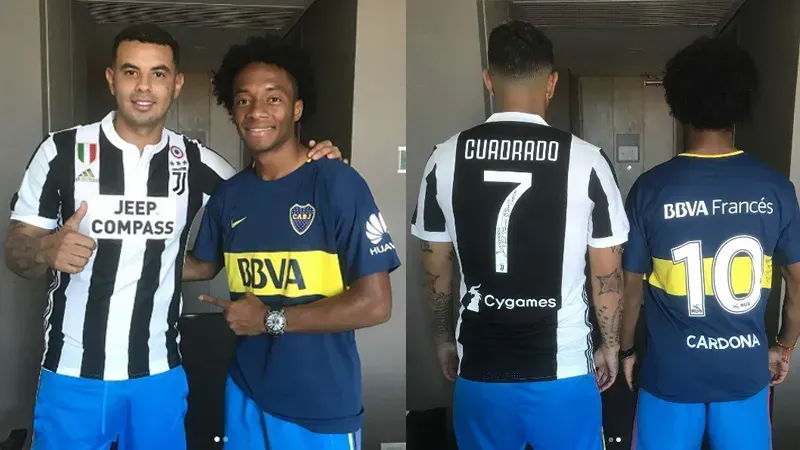 Cardona y Cuadrado cambiaron camisetas en 2017.