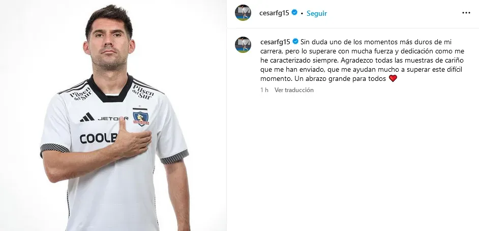 El mensaje de César Fuentes.