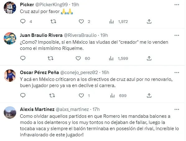 Voces de aficionados que piden el regreso de Romero (TW)