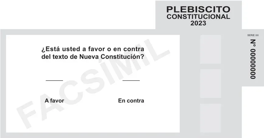 Papeleta del Plebiscito Constitucional del domingo 17 de diciembre