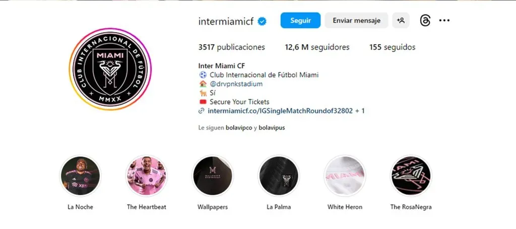 La cuenta del Inter Miami ya cuenta con 12,6 millones de seguidores.