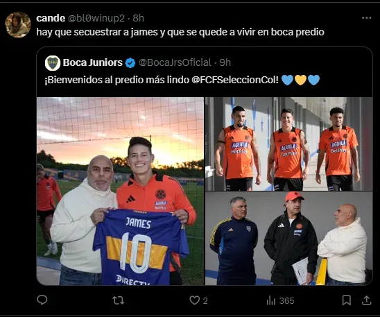 Los comentarios de los hinchas de Boca en la foto de James.