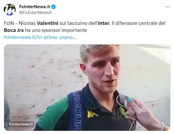 Inter News dio a conocer el interés del gigante italiano por Valentini.