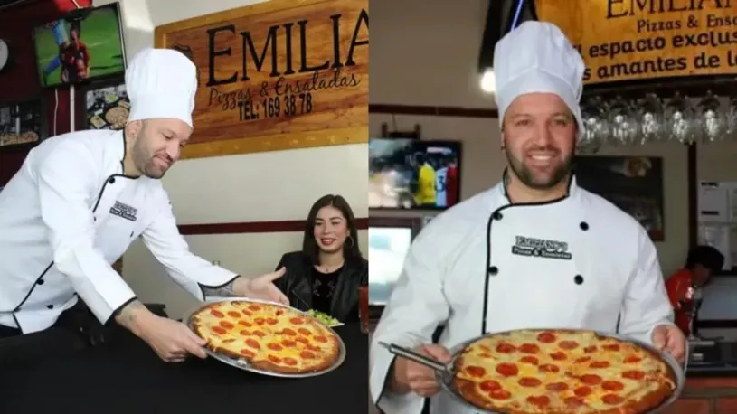 Vuoso trabajando en una pizzería (IG Emilianos Pizzas y Empanadas).