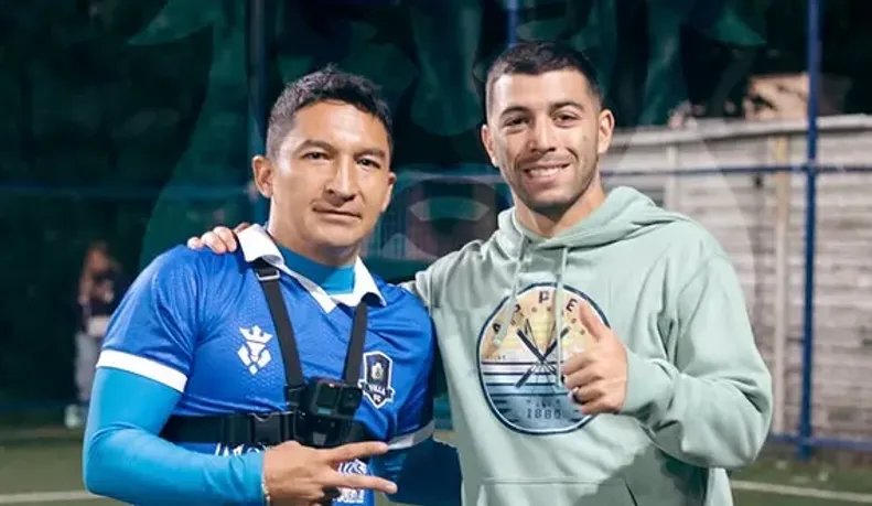 Villaluz y Lira posan en una fotografía bien cementera (@Magisleague / Instagram).