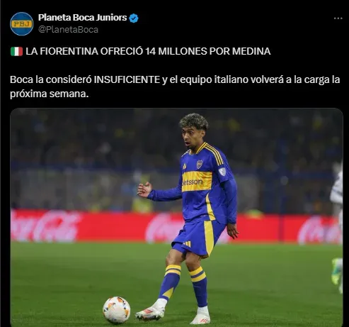 Fiorentina quiere a Medina.