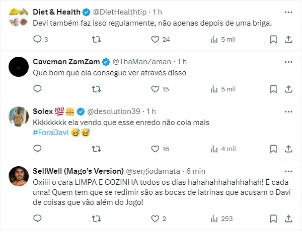 Internautas comentam conversa entre Pitel e Davi - Foto: Twitter