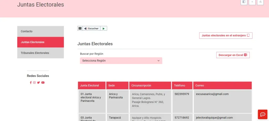 Conoce el email al que debes enviarle las excusas correspondientes en www.servel.cl/contacto/juntas-electorales (Foto: Servel)