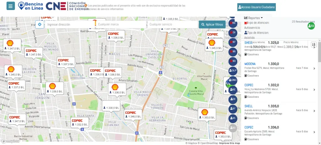 Revisa las gasolineras más economicas de tu sector en el sitio bencinaenlinea.cl.