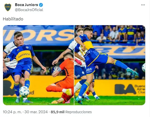 El posteo de Boca chicaneando a San Lorenzo.