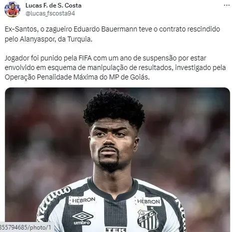 Fifa bane ex-Vasco e mais dois jogadores para sempre; veja pena de Bauermann