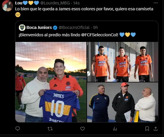 Los comentarios de los hinchas de Boca en la foto de James.