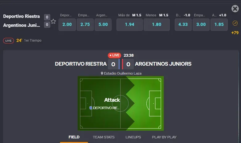 Captura realizada desde Coolbet el 23/07/2024