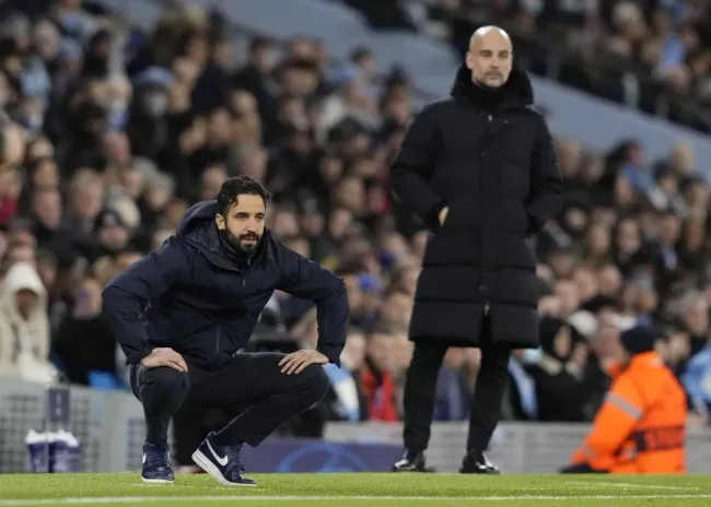 Rúben Amorim contra o Guardiola pela Champions League. Foto: IMAGO / Sportimage.