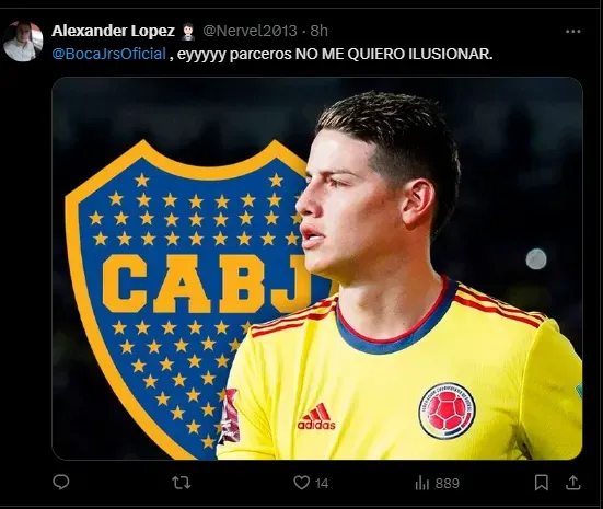 Los comentarios de los hinchas de Boca en la foto de James.