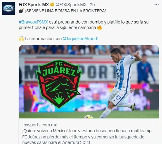 ¿Urretaviscaya a Juárez? (@FoxSportsMX)