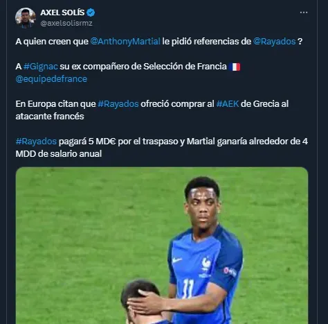 El periodista Axel Solís en su cuenta oficial de X