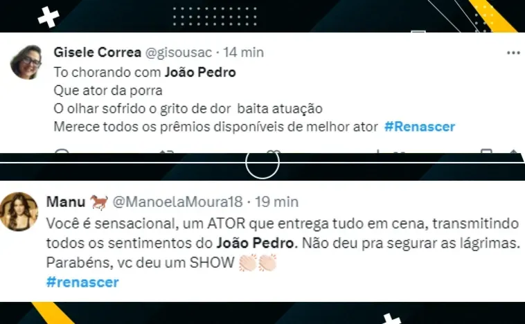 Internautas comentam sobre cena da morte do bebê de João Pedro e Sandra em Renascer – Foto: Twitter