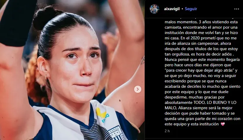 Despedida de Aixa Vigil (Foto: Instagram).