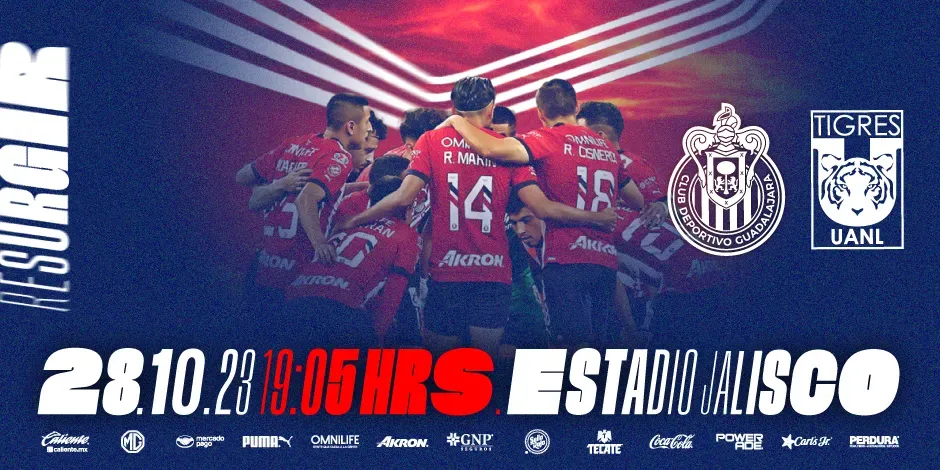 Chivas enfrenta el sábado a Tigres UANL en el Estadio Jalisco