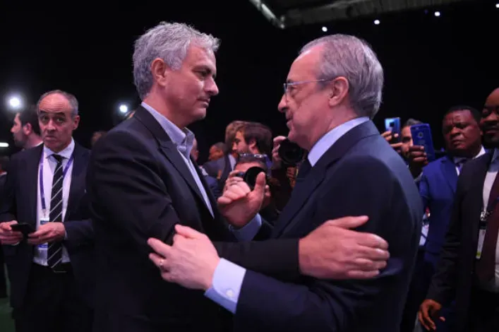 José Mourinho y Florentino Pérez. ¿Habrá reencuentro? Getty Images.