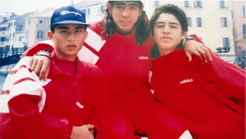 Ledesma, Ruiz y Riquelme en Argentinos. Suchard y Juan Román pasaron a Boca. Foto Archivo.