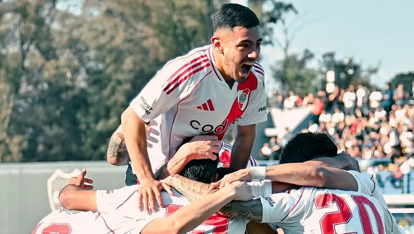 El festejo de los jugadores de River tras el triunfo en el Superclásico