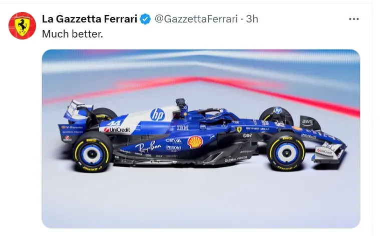 Ferrari y HP causaron memes tras el monoplaza que correrá en el GP de Miami. (Foto: X)
