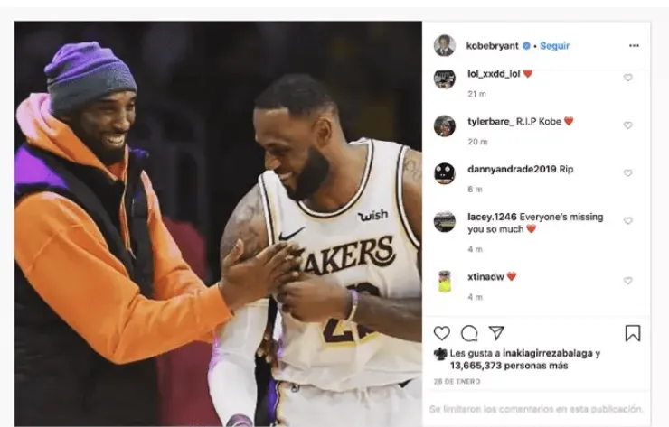 El último posteo de Kobe Bryant (Fuente: @kobebryant)