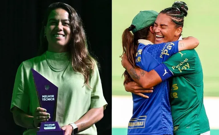 Camilla Orlando, treinadora do Palmeiras comemora premiação e título pelo Campeonato Paulista Feminino