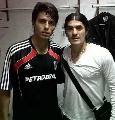 Macaroff junto al Burrito Ortega cuando estaba en las inferiores de River.