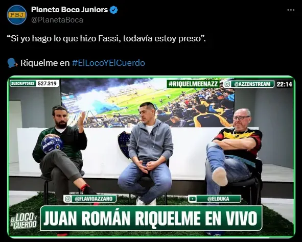 El fuerte mensaje de Riquelme.