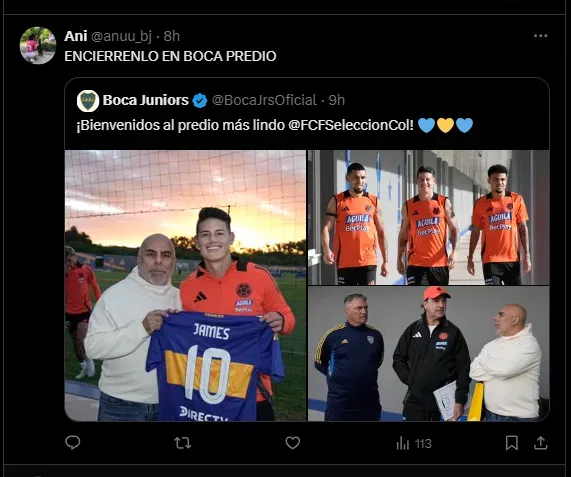 Los comentarios de los hinchas de Boca en la foto de James.