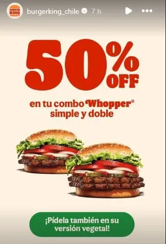 Combo oferta. Foto: Burger King.