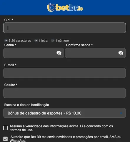 Como se cadastrar na BetBR