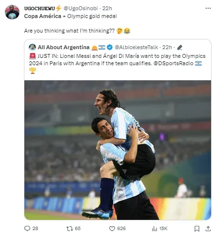 Rumors are Messi will be at the Copa America