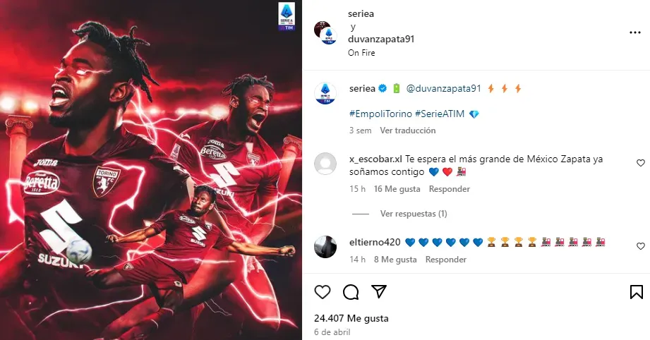 Comentarios de aficionados de Cruz Azul (IG Duván Zapata)