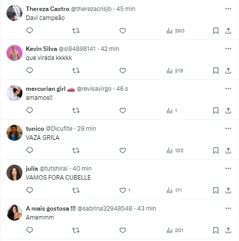 Internautas comentam sobre o paredão - Foto: Twitter