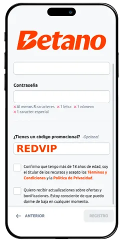 Rgistro en Betano Chile