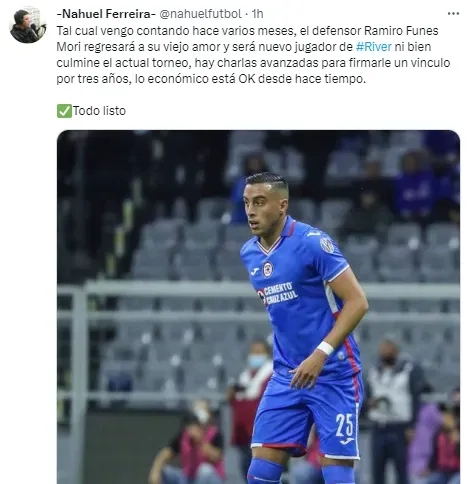 Funes Mori a River (@nahuelfutbol)