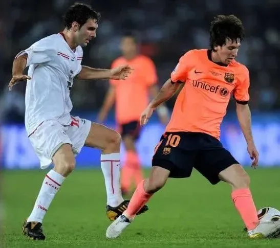 Messi y Boselli, en el Mundial de Clubes 2019. Foto IG.