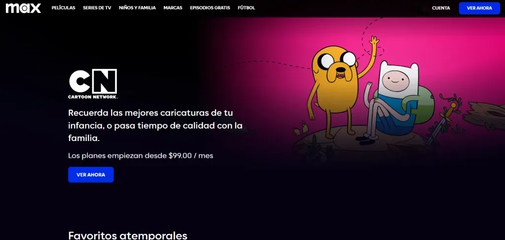 La página oficial de Cartoon Network sí fue dada de baja. Imagen: Max.