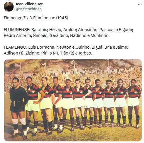 Maior goleada do clássico Flamengo X Fluminense