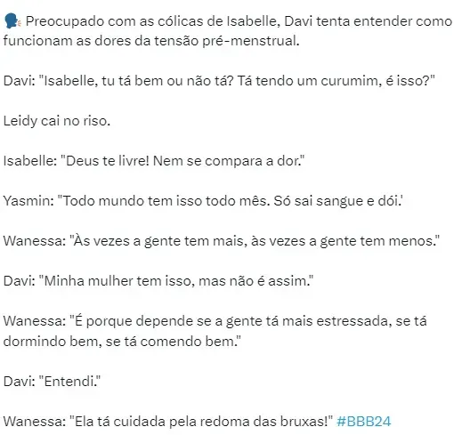 Davi se preocupa com Isabelle