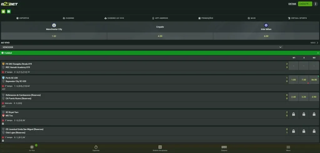 B2xBet ao vivo